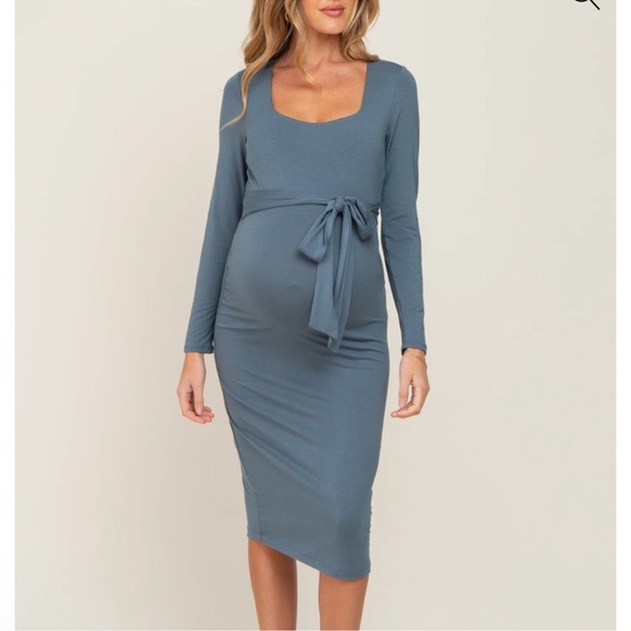Hello MIZ Dresses & Skirts - Blue Midi Maternity Dress